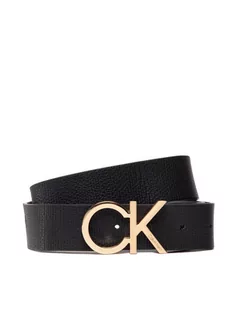 Paski - Calvin Klein Pasek Damski Adj Ck Metal Pal Gold 35Mm K50K509651 Czarny - grafika 1