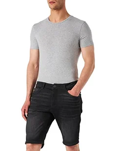 TOM TAILOR Męskie Josh Regular Slim Jogg Denim Bermudy szorty 1031976, 10244 - Clean Dark Stone Black Denim, 30 - Spodenki damskie - miniaturka - grafika 1