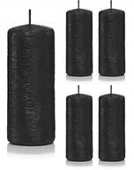Świece - Świece ozdobne czarne walec kokon 10/4 zestaw 5 - miniaturka - grafika 1
