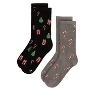 Skarpetki męskie - Skarpety długie Lasocki 2MB-001-AW23 (2-pack) Szary - miniaturka - grafika 1