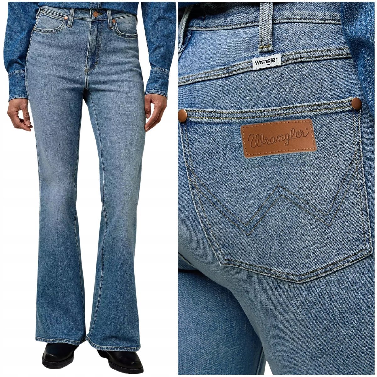 Wrangler MONTANA Constellation damskie spodnie jeansowe dzwony W26 L30
