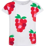 Bluzki dla dziewczynek - T-shirt z krótkim rękawem dla dziewczynki, z malinami, biały 9-13 lat - miniaturka - grafika 1