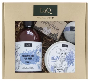 LaQ, Zestaw: Kozioł z Poznania - żel pod prysznic, peeling myjacy, mydło w kostce, kula do kąpieli - Mydła - miniaturka - grafika 1