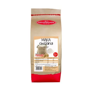 MŁYN NIEDŹWIADY Mąka owsiana pełnoziarnista 1kg Młyn Niedźwiady - Mąka - miniaturka - grafika 1