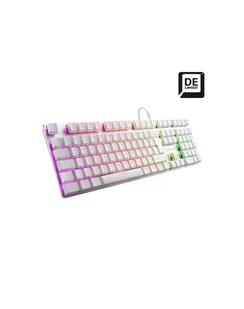 D-E layout - Sharkoon PureWriter RGB, gaming keyboard Kolor: BIAŁY, Kailh Choc Low Profile Red - Klawiatury - miniaturka - grafika 1