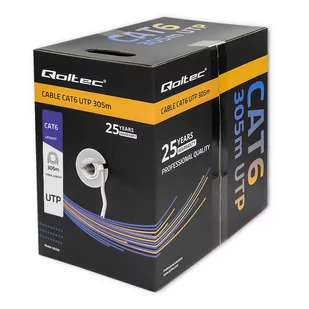 Kabel Sieciowy Lan Utp Ethernet Skrętka Cat6 305M Qoltec Drut Cca - Szary - Pozostałe akcesoria sieciowe - miniaturka - grafika 1