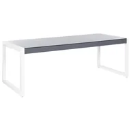Stoły ogrodowe - Beliani Stół ogrodowy aluminium szary/biały 210 x 90 cm BACOLI - miniaturka - grafika 1