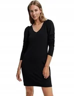 Sukienki - VERO MODA CZARNA SUKIENKA Z BUFIASTYMI RĘKAWAMI V DEKOLT S XQA - miniaturka - grafika 1