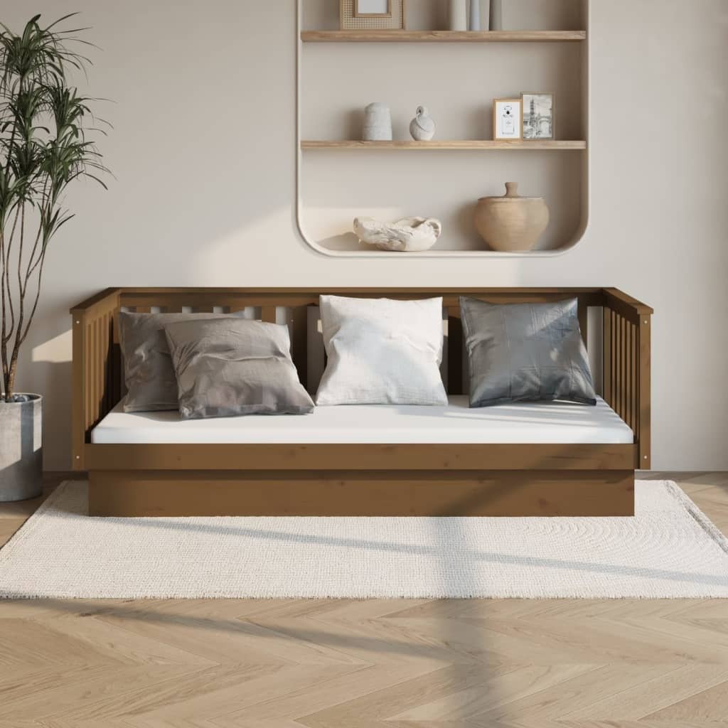 Łóżko dzienne miodowy brąz 80x200 cm lite drewno sosnowe