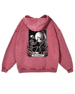 Bluzy męskie - Bluza oversize Grave Proposal Szkielet Róże Gotyk Mroczna Czerwony XXL - miniaturka - grafika 1