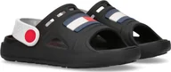 Buty dla dziewczynek - Tommy Hilfiger Tommy Hilfiger dziecięce sandały T1B2-32262-0083X001 Black/White 24 - miniaturka - grafika 1