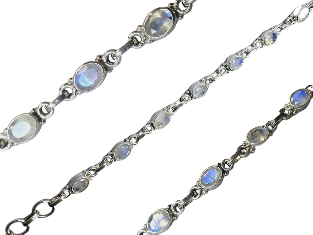 ankabizuteria.pl Bransoletka srebrna z fasetowanym kamieniem księżyco