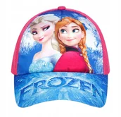 Czapki damskie - Czapka z daszkiem z Elzą i Anną różowa dla dziewczynki na lato różowa - miniaturka - grafika 1