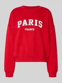 Bluzy damskie - Bluza o kroju oversized z mieszanki bawełny model ‘SWEAT LIFE’ - miniaturka - grafika 1