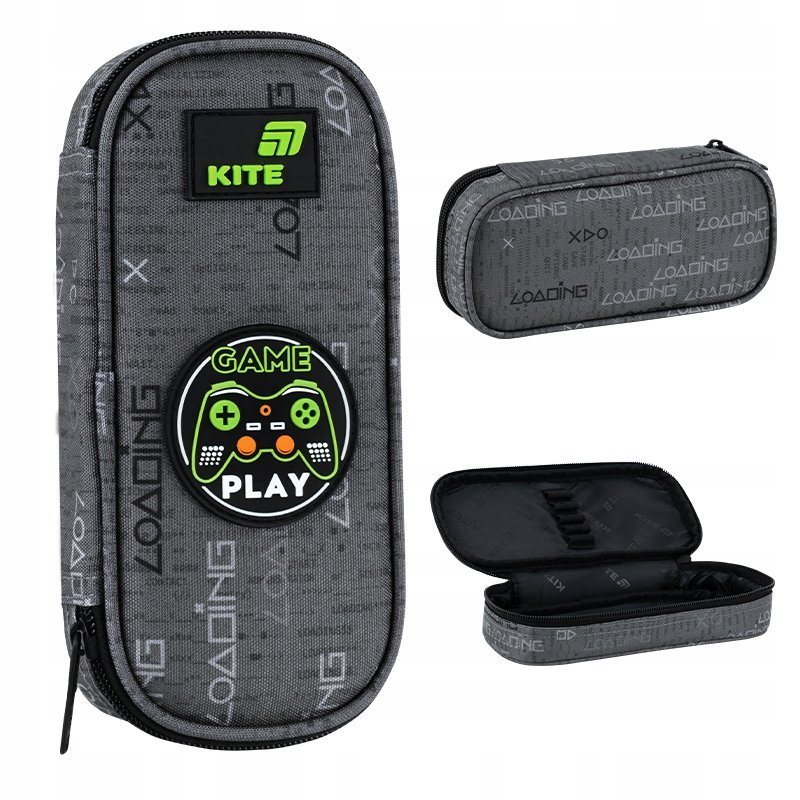 Piórnik szkolny saszetka rozkładany dla chłopca szary Game Play Kite