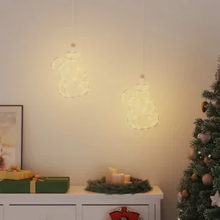 vidaXL Lampki choinkowe sylwetka bałwana 2 szt. 35 LED - Oświetlenie świąteczne - miniaturka - grafika 1