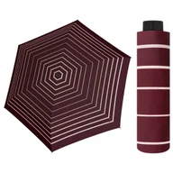 Parasole - NAJLŻEJSZA 140 g parasolka damska Doppler Fiber Havanna bordowa w paski - miniaturka - grafika 1