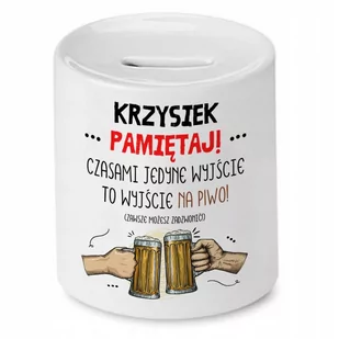 Skarbonka dla Krzyśka na Urodziny Idealny Prezent z Nadrukiem ze Zdjęciem - Skarbonki - miniaturka - grafika 1
