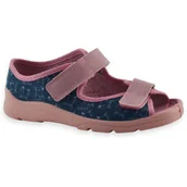 Buty dla dziewczynek - Sandały dla dziewczynki kapcie do szkoły Befado 969Y171 Max Granatowe - miniaturka - grafika 1