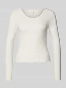 Bluzki damskie - Bluzka z długim rękawem o kroju slim fit z mieszanki bawełny ekologicznej model ‘TENNA LIFE’ - miniaturka - grafika 1