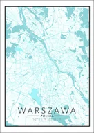 Plakaty - Galeria Plakatu, Plakat, Warszawa mapa blue, 40x50 cm - miniaturka - grafika 1