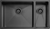 Zlewozmywaki - Zlewozmywak kuchenny 7040 Stalowy Czarny Mat PVD - miniaturka - grafika 1