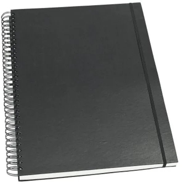 Grieg Skitseblok, sort kunstskind, ulinj., A3