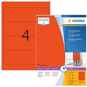 Etykiety do drukarek - Herma Ordneretiketten A4 rot 192x61 mm Papier opak 400 St. - 4297 - miniaturka - grafika 1