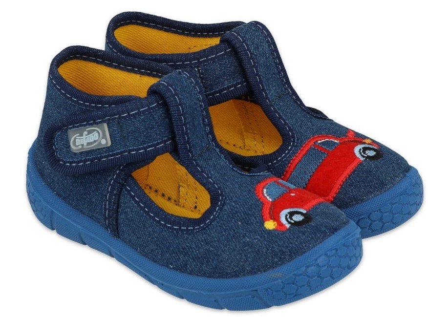 Kapcie dziecięce Befado 631P046 chłopięce domowe na rzepy granatowe-25