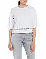 Koszulki i topy damskie - Replay T-shirt damski, 001 White, S - miniaturka - grafika 1