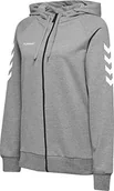 Bluzy damskie - Hummel Hmlgo damska bluza z kapturem, z zamkiem błyskawicznym, szary, XS - miniaturka - grafika 1