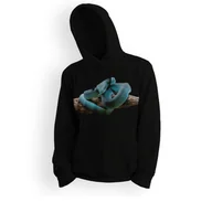 Bluzy dla dziewczynek - Bluza dziecięca z kapturem wąż pyton niebieski-128 - miniaturka - grafika 1
