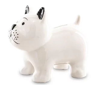 Max-land Skarbonka figurka buldog biały ceramika 14,5x16x9,5 141502 - Skarbonki - miniaturka - grafika 1