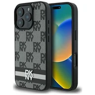 Etui i futerały do telefonów - Etui DKNY Checkered Pattern & Printed Stripes do Apple iPhone 16 Pro Czarny | Bezpłatny transport - miniaturka - grafika 1