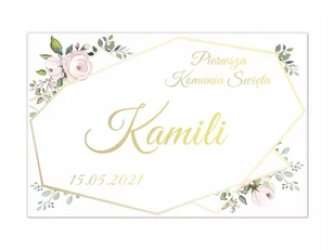 Plakat komunijny personalizowany - I Komunia Święta - 60x40 cm - Plakaty - miniaturka - grafika 1