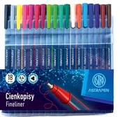 Cienkopisy - Cienkopisy trójkątne 0,4mm 18 kolorów ASTRA - ASTRA papiernicze - miniaturka - grafika 1