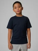 Koszulki dla chłopców - 4F T-shirt z nadrukiem chłopięcy - granatowy 164 (13-14 lat) - miniaturka - grafika 1