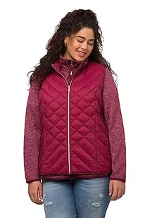 Ulla Popken Hyprar damska kamizelka pikowana, wodoodporna, stójka, kamizelka z recyklingu, karminowoczerwony, 50-52 duże rozmiary - Kamizelki damskie - miniaturka - grafika 1