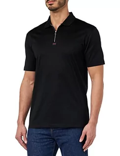 Koszulki męskie - HUGO Męska koszulka polo Deresom223, czarna, L, Black7, L - grafika 1
