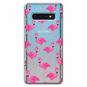 Etui i futerały do telefonów - Etui na Samsung Galaxy S10 Plus, różowe flamingi - miniaturka - grafika 1