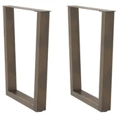Zawiasy, okucia i inne akcesoria - Nogi do stołu jadalnego w kształcie litery V 2 szt. Naturalna stal 60x(72-73,3) cm Stal vidaXL - miniaturka - grafika 1