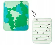 Koce i narzuty dla dzieci - IKEA GRONFINK Kocyk, zielony/wzór w drzewa, 80x100 cm - miniaturka - grafika 1