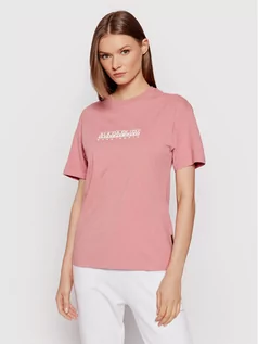 Koszulki i topy damskie - Napapijri T-Shirt S-Box NP0A4FSM Różowy Regular Fit - grafika 1