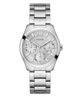 Zegarki damskie - Guess Zoe zegarek damski srebrny na bransolecie z datownikiem GW0760L1 - miniaturka - grafika 1