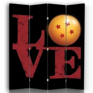 Parawany - Parawan pokojowy FEEBY, Czerwony napis love, Obrotowy 145x170cm 4-częściowy - miniaturka - grafika 1