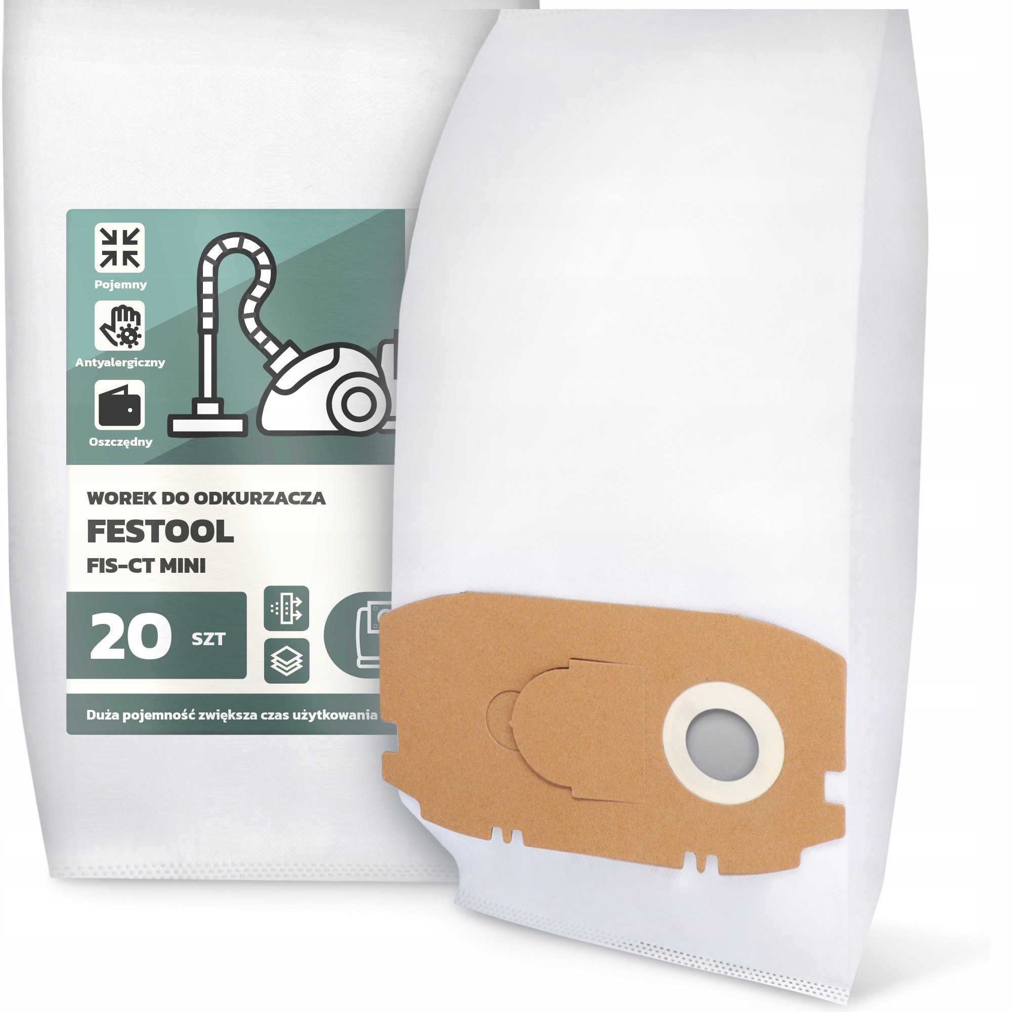 20x Worek do Odkurzacza Festool Fis-ct Mini Flizelinowy Odporny Worki G9-W