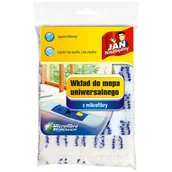 Miotły, szufle, mopy - Jan Niezbędny Mop płaski uniw mikrof wkład biały 8571003810 - miniaturka - grafika 1