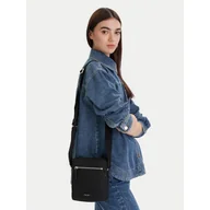 Torby męskie - Saszetka Calvin Klein Embossed Woven Reporter LV04D3208G Czarny - miniaturka - grafika 1