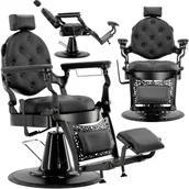 Fotele fryzjerskie - Fotel fryzjerski barberski hydrauliczny do salonu fryzjerskiego barber shop Treko Black Barberking w 24H - miniaturka - grafika 1