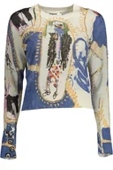 Swetry damskie - DESIGUAL BIAŁY SWETER DAMSKI - miniaturka - grafika 1